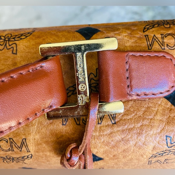 MCM Vinatge Cognac Visetos Monogram Kelly Top Handle Satchel Limited Edition - Picture 5 of 12